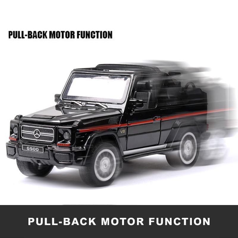 1/32 масштаб Benz G500, литая под давлением модель автомобиля, игрушечный автомобиль с откатным механизмом, звуком и светом для детей, коллекция подарков для мальчиков и девочек