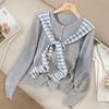 Women's Striped Wool Blend Knitted Cardigan Top
