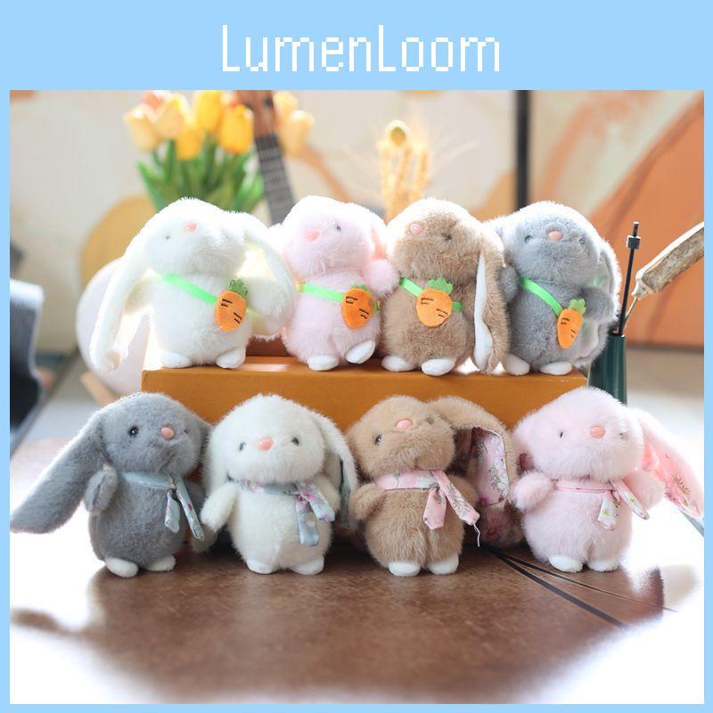 Keychain Plush Rabbit Backpack Charm Toy With Scarf Stuffed Gift For Kids