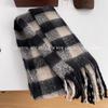 Yu Shuxin Style Plaid Cashmere Scarf - Women's Winter Korean Fashion, Thick & Warm