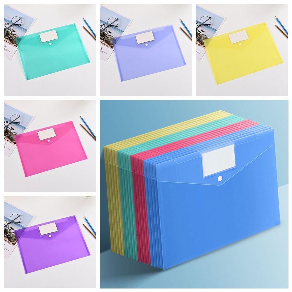 PP A4 Folder Office School Supplies Document Paper Organizer New Snap File Bag