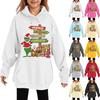 Children's Fashionable Casual Long-sleeved Loose Christmas Print Pullover Hooded Sweatshirt