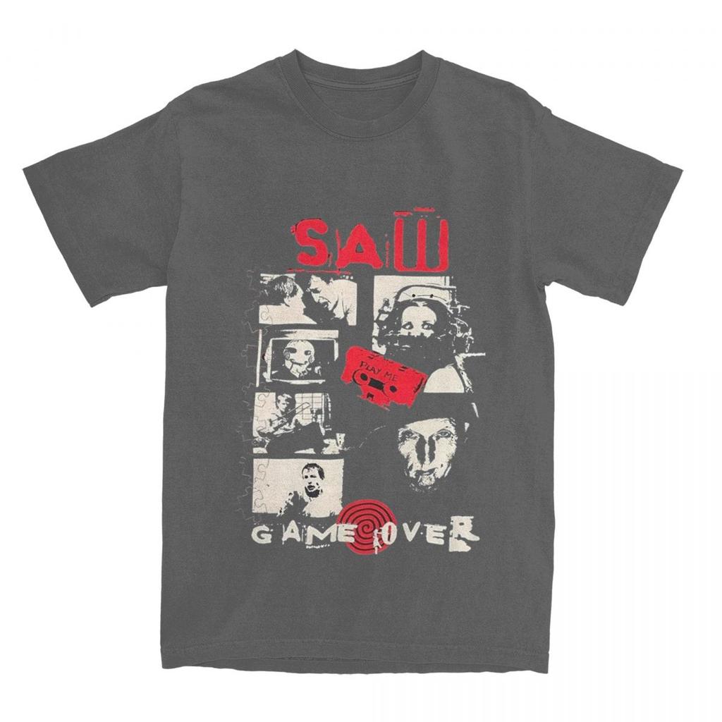 Vintage Saw Jigsaw Game Over Men Women's T Shirts Merch Humor Tees T-Shirt Cotton Plus Size Clothes