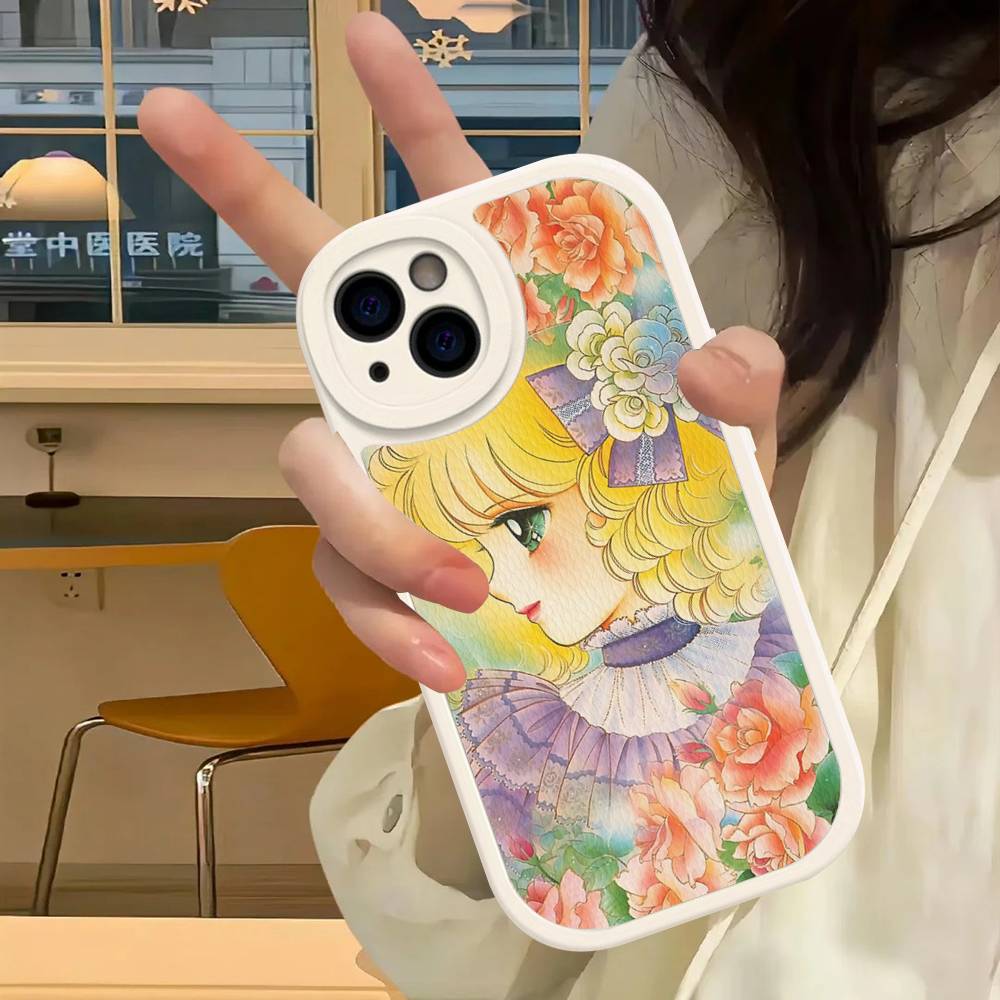 Classic C-Candy C-Candy Anime Leather Phone Case For IPhone 16 14 15 Pro Plus 13 12 11 Pro Max Silicone Cover