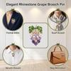 Rhinestone Grape Brooch Pin Zinc Alloy KC Gold Plated For Clothes Scarf Bag Decoration