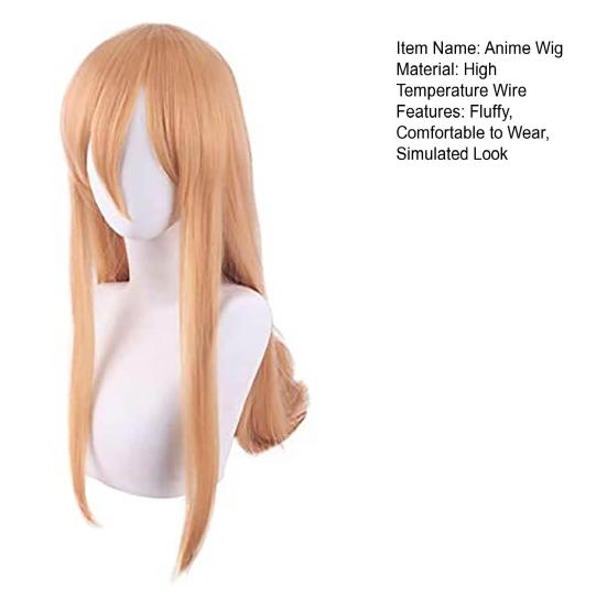 Cosplay Wig Smooth Soft Fluffy Breathable Extension Long Play Full Simulated Role Coverage Hair Straight Anime Wig