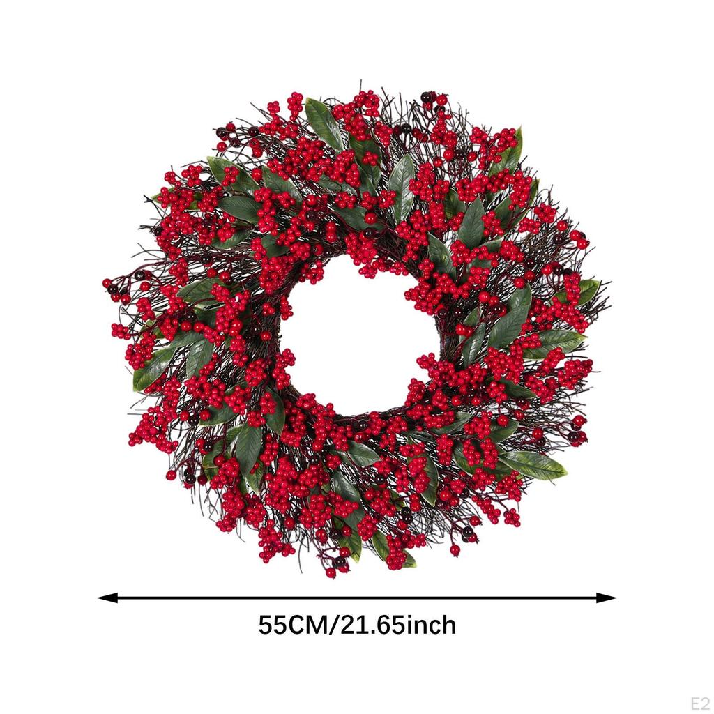 Венок из красных ягод, подвесное украшение на дверь, искусственное рождественское украшение для столовой отеля