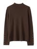 Lekasha Pure Cashmere Hand-Beaded Half-High Collar Cardigan Coat for Women