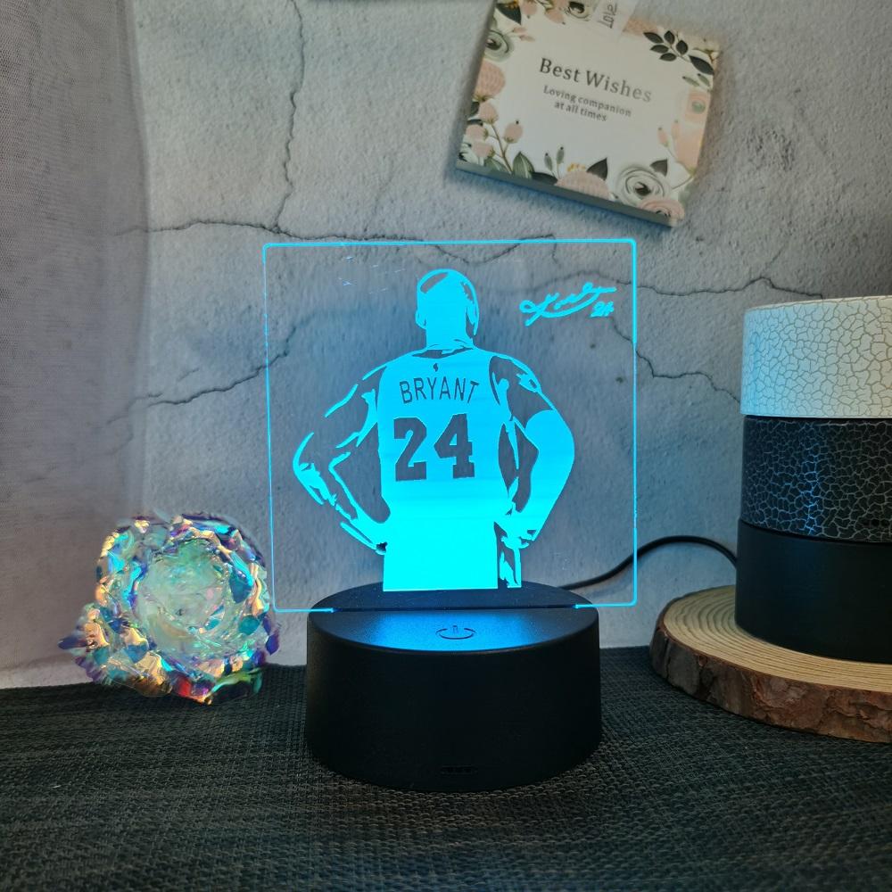 Basketball Player Kobe Led Night Light Touch Control 7 Colour Changes Great Birthday Gift For Sports Lover