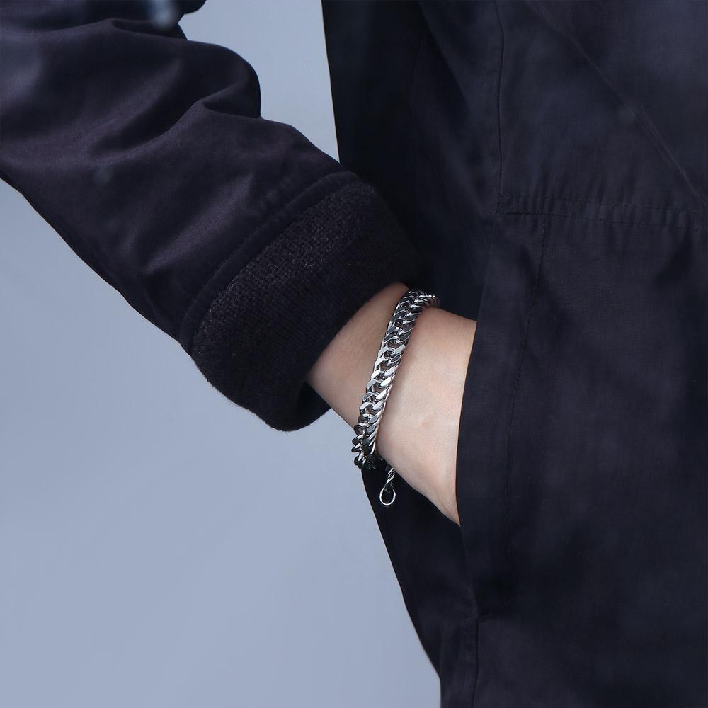 Punk Cuban Link Chain Stainless Steel Hip Hop Men's Bracelets Bracelets Heavy Chain Punk Jewelry