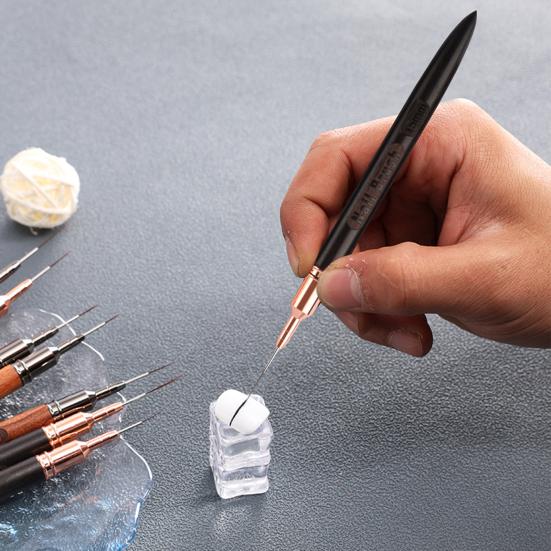 Кисть для дизайна ногтей 6/9/12/15/18 мм, ультратонкие волосы, деревянная ручка, портативная, для начинающих, профессиональная, сделай сам, для дизайна ногтей, цветной лайнер для рисования, ручка для нанесения точек
