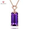 Новый роскошный фиолетовый прямоугольной формы, большой кулон, женская мода, цепочка на ключицы для женщин, очаровательная свадебная помолвка, изящные ювелирные изделия, новые модные