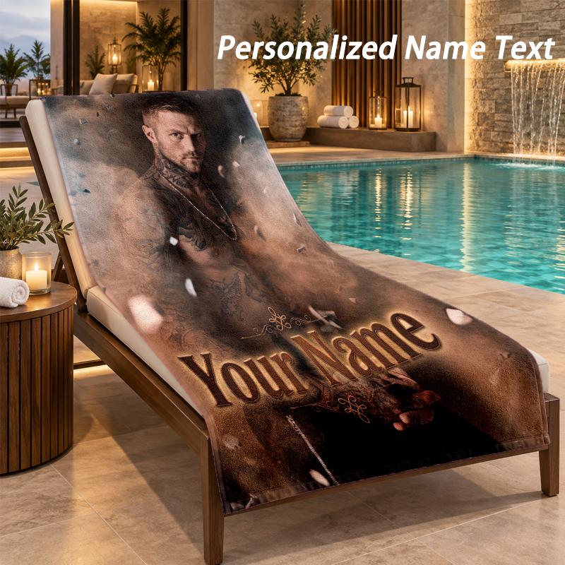 Kontra K Custom Name Beach Towel Large Soft Towel for Indoor Bathroom Outdoor Beach