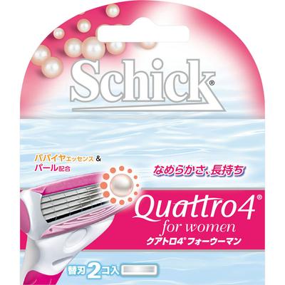 Sic japan Schick Quattro 4 for Woman - 2 сменных лезвия Сменные лезвия для женщин Женские бритвы Сменные лезвия для женщин