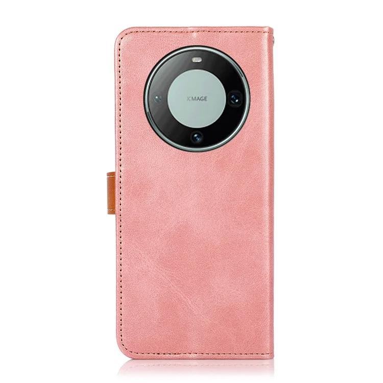 For Huawei Mate 60 Cowhide Texture Leather Flip Cover Anti-Shock Wallet Phone Case
