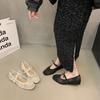 Fashion Flat Shoes for Women 2025 Spring and Autumn Butterfly Knot New Mary Jane Shoes Breathable Mesh Women's Shoes Increased Inside