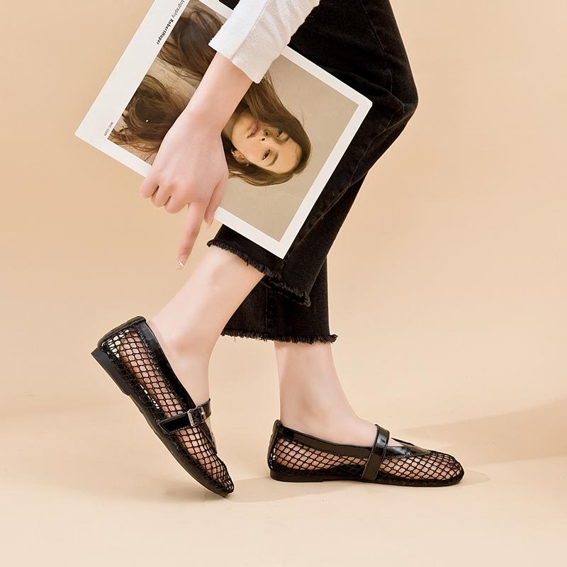 Женские сандалии в сетку, женские сандалии на плоской подошве, размер в сетку, весенне-летняя женская обувь