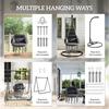 Hanging Chair Outdoor Hammock Chair with Soft Cushion, Cotton Rope Boho Style Swing Chair, Hanging Garden Swing Seat for Indoor Outdoor, Dark Grey
