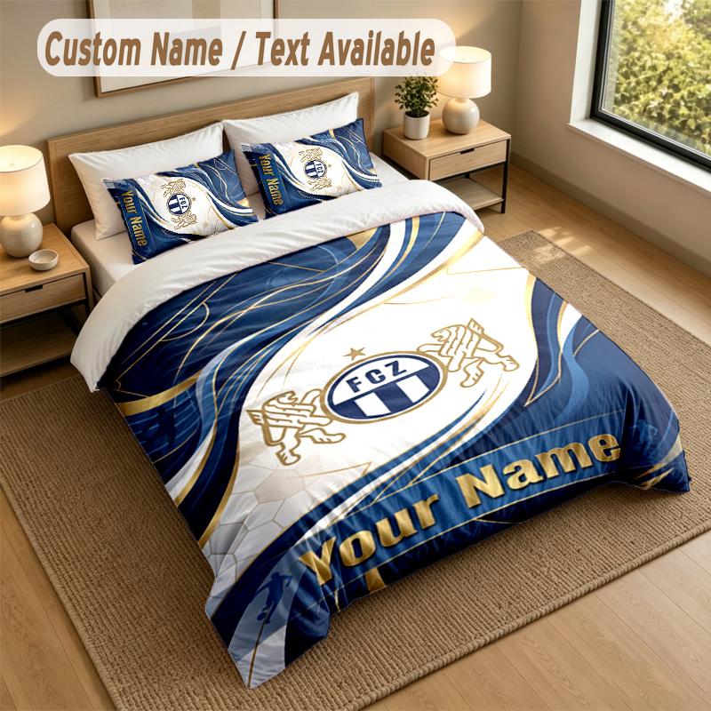 3Pcs Bedding Set Custom Name Text, 1 Sheet 2 Pillowcases Home Bed DecorFC Zürich