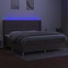 VidaXL Slat Bed Base with Mattress and LED, Upholstered Bed with Headboard, Double Bed, Adult Bedroom Bed, 3138985
