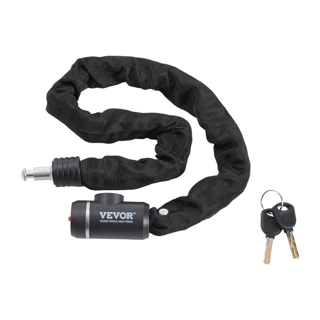 VEVOR Bike Chain Lock, 2.79 Ft Combination Bicycle Chain Lock with 2 Keys, Heavy Duty Anti-Theft High Security Bike Locks, Perfect for Bike