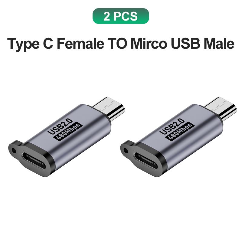 Адаптер USB Type-C Type C на Micro USB Male на USB C Female конвертеры для Xiaomi Samsung Charger Data Cable USBC USB C адаптер