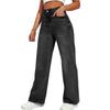 Women's High Waist Washed Women's Jeans Fashionable Versatile Straight Leg Pants