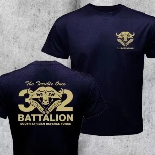 Лето 25 Новый Стиль Буффало 32-й Батальон Южноафриканские Силы Обороны J-образный Принт Военный Энтузиаст Футболка Высококачественные Футболки