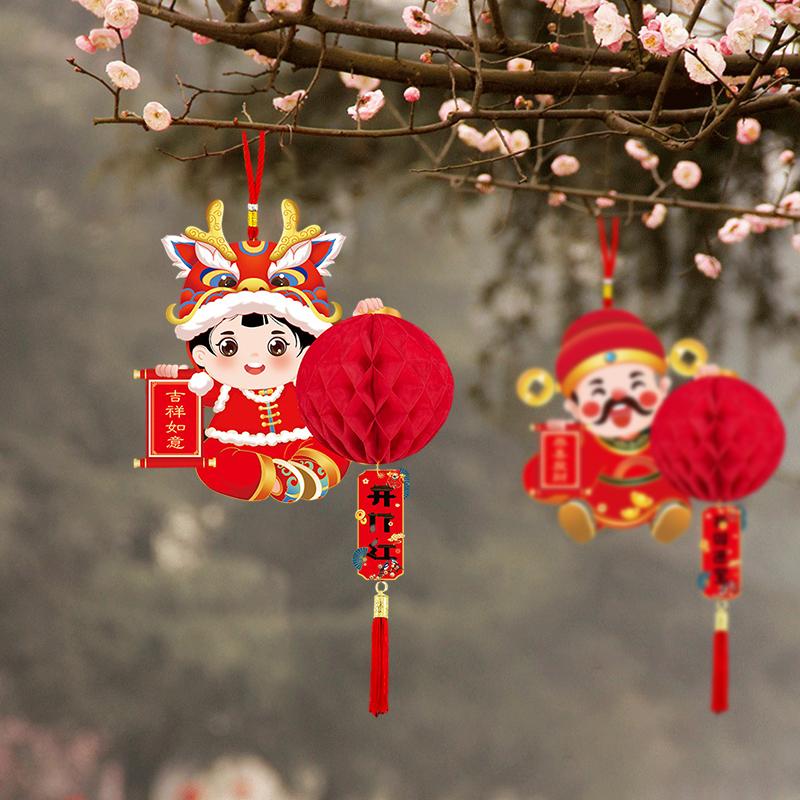 Украшения в виде фонарика на год змеи, креативный красный бумажный фонарь, подвеска, китайская новогодняя атмосфера, домашний декор, украшение для новогодней вечеринки