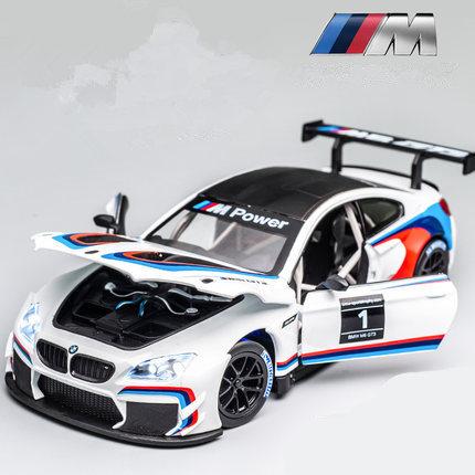 1:24 BMW M4 GT3 Alloy Sports Car Model Diecasts Metal Racing Car Vehicles Model Simulation Sound Light Collection Kids Toys Gift