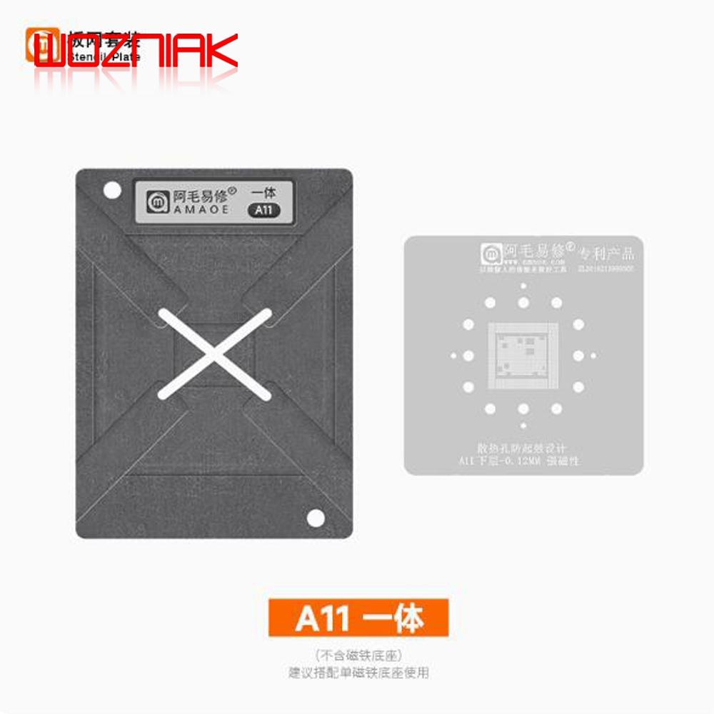AMAOE для IPHONE IP X-16PM Стол для пайки шаров CPU Светильник A18Pro A17 A16 A15 14 13 12 11 Шаблон-трафарет из стальной сетки для CPU