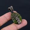 Attractive Tree Of Life Moldavite Gemstone Pure Copper Wire Wrap Handmade Jewelry Pendant