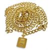 Very Good Logo Perfume Bottle Charm, Double Chain Belt, Total Length Gold Used
