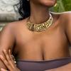Accessories, Ethnic Niche Choker Open Necklace, Creative Geometric Hollow Metal African Collar