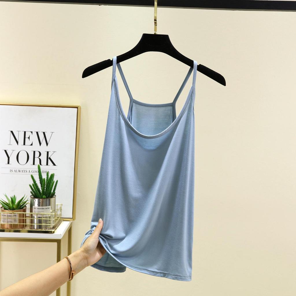 Модальная майка-корсет из ледяного шелка для женщин - Маленькая, Сексуальная, Майка с круглым вырезом, Нижнее белье