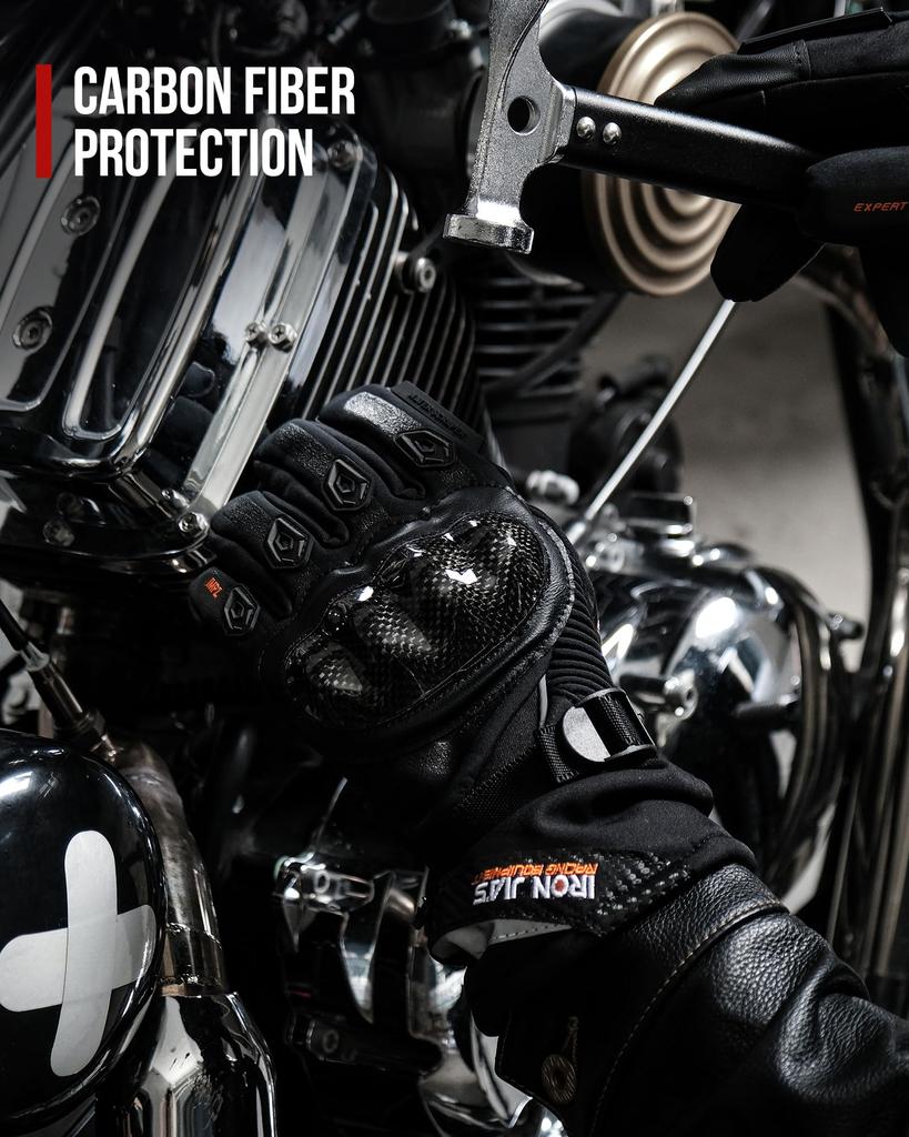 Мотоциклетные перчатки, зимние, теплые, водонепроницаемые, совместимые с сенсорным экраном, 3M Thinsulate, углеродное волокно