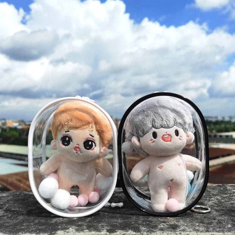 PVC Cotton Doll Display Bag with Keychain Cotton Doll Storage Bag Outdoor