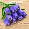 PU Tulip Simulation Flower - Decorative Plastic Bouquet for Living Room, Dining Table Ornaments, and Photo Props.