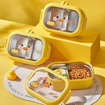 Нержавеющая сталь Bento Lunch Box для детей, школьный Bento Box для детей, герметичный, симпатичный, портативный контейнер для еды, отдельный подогреваемый ланч-бокс