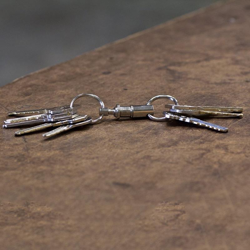 1 шт. съемный сверхмощный двойной брелок для ключей безопасности брелок для ключей с защелкивающимся замком