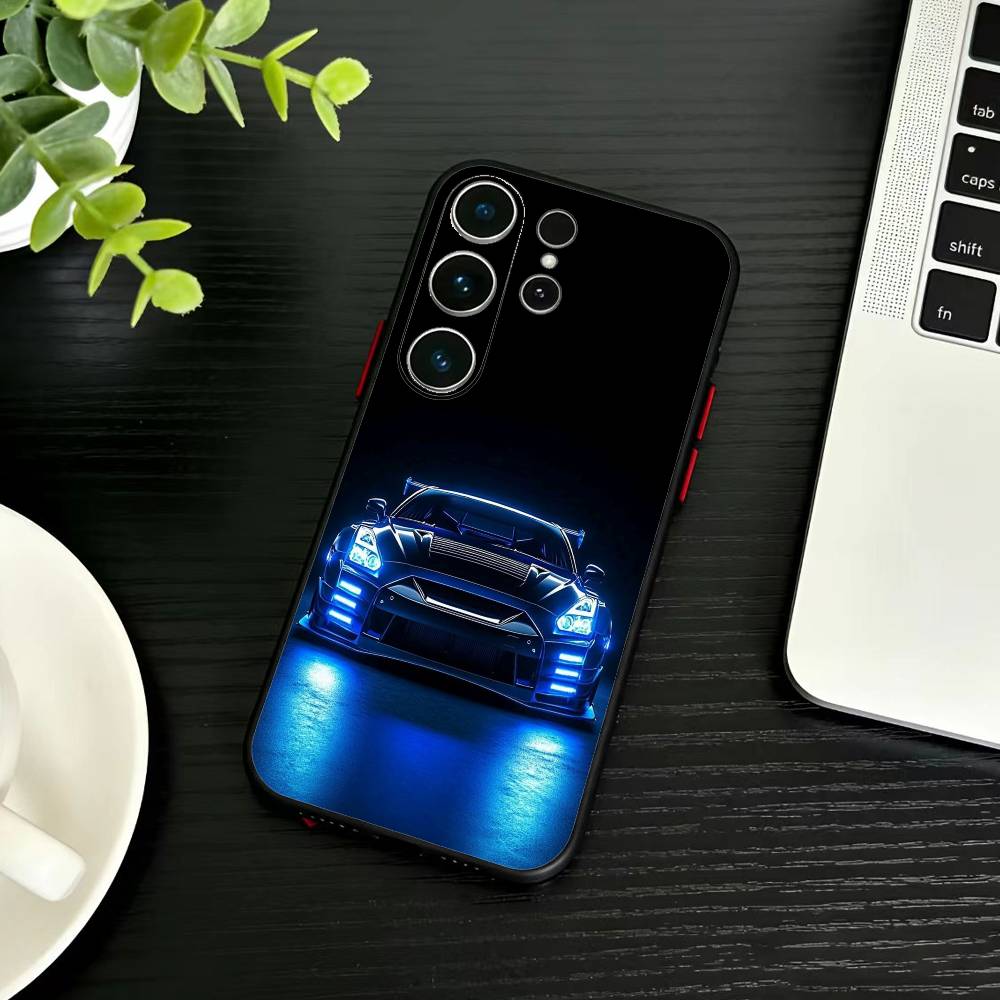 Спортивный Крутой Чехол Для Телефона На Автомобиль Для Samsung S26,S25,S24,S23,S22,S21,S20,S30,Ultra,Plus,Fe,Note,5G Черный Чехол