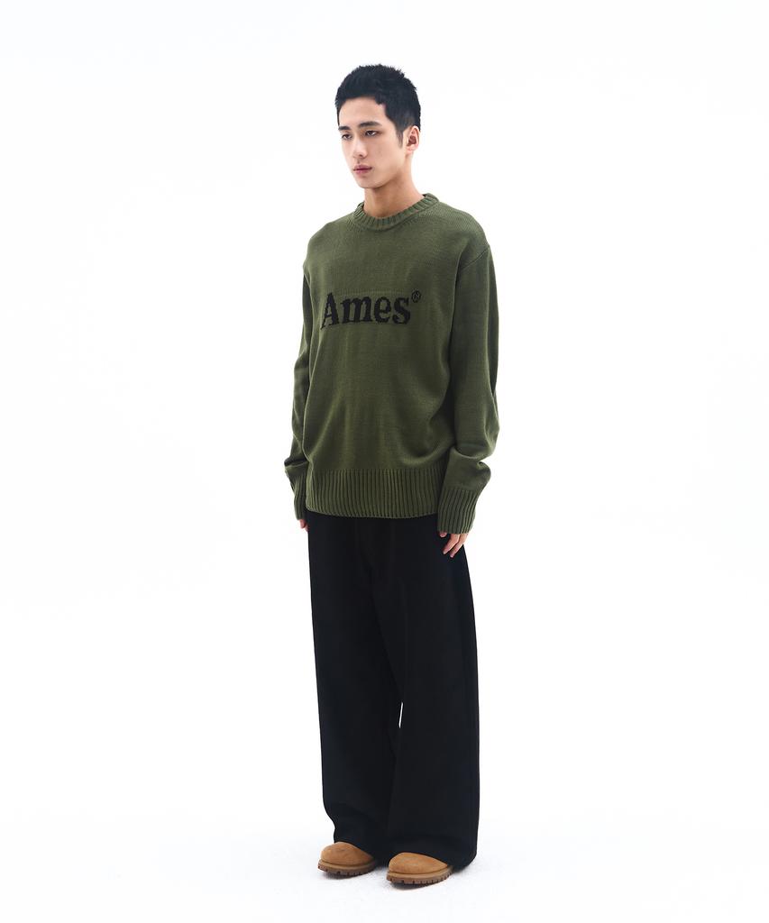 AMES-WORLDWIDE Basic Pullover Knit Khaki