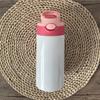 12oz Sublimation Straight Sippy Cup Flip Top Kids Bottle Stainless Steel Double Wall Water Tumbler With Straw Sippy Bottle