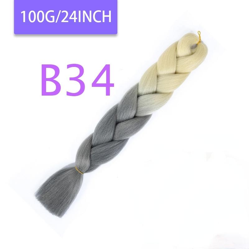 MISQUEEN Yaki Soft Hair Ombre Crochet Braiding Hair Extension For Braid 24 Inch Pink Synthetic Crochet Hair Jumbo Braid Hair