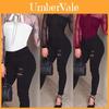 Рукав Женский Длинный Сексуальный Эластичный Bodycon Боди Топы Повседневный Леотард Рубашка Однотонный