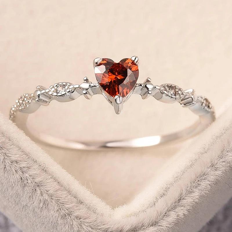 925 Sterling Silver Zircon Simplicity Love Heart Ring For Women Engagement Wedding Fashion Luxury High Quality Fine Jewelry