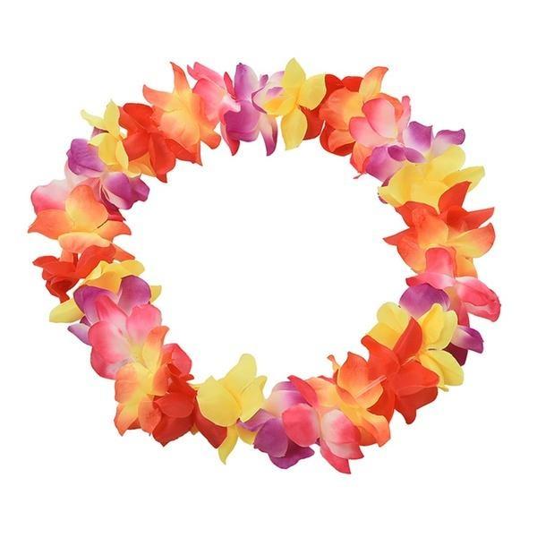 Гавайский венок, гирлянда, утолщенное шифрование/окружность воротника, юбки из гавайской травы, танцы с мячом, вечеринка, 105 см