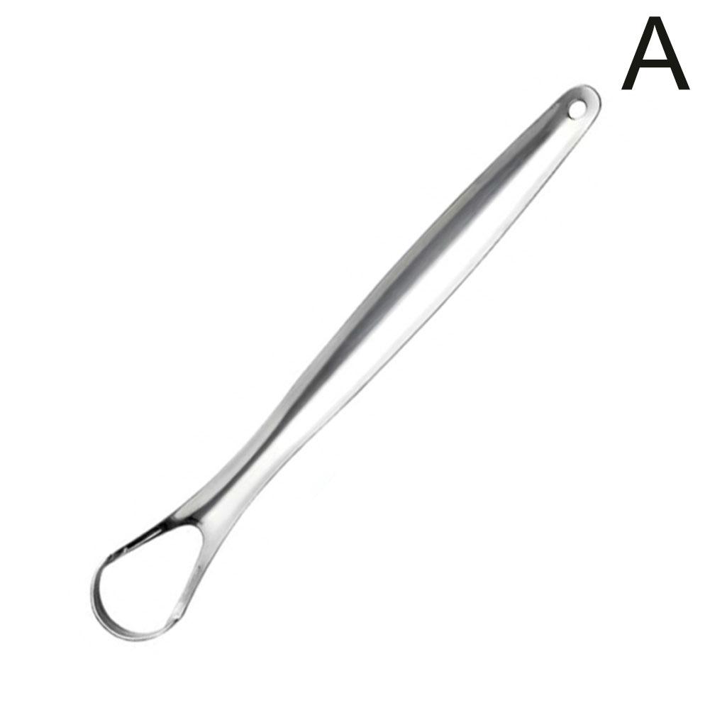 Stainless Steel Tongue Scraper Adult Oral Hygiene Tongue Coating Brush Mouth Bad Breath Remover Cleaner
