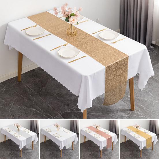 Настольный коврик, привлекательный, широко используемый, прямоугольный, модный, красочный, с флагом, розовое золото, с блестками, праздничное столовое белье, канцелярские товары