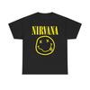 Черная футболка Nirvana с большим желтым логотипом